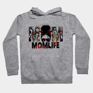 Horror film mom life messy bun Hoodie